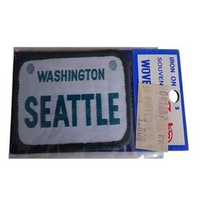 Unbranded Souvenir Patch‎ Washington Seattle License Plate Embroidered Iron On